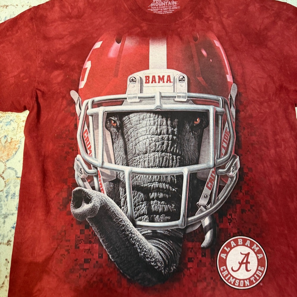 The Mountain Alabama Crimson Tide Elephant Helmet Tie Dye T-Shirt Mens Large Red - Picture 5 of 11